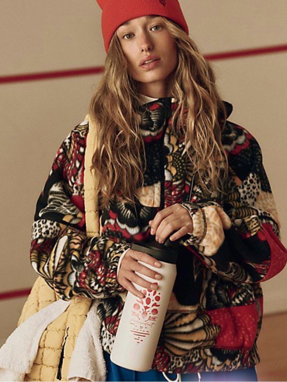 Free people movement Wild And Free Printed Fleece Pullover new medium